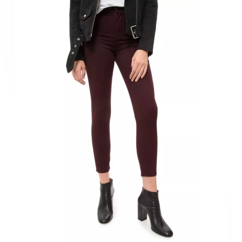 NWT $178 Citizens of Humanity Jeans Rocket Crop Skinny Black Currant Red Wine